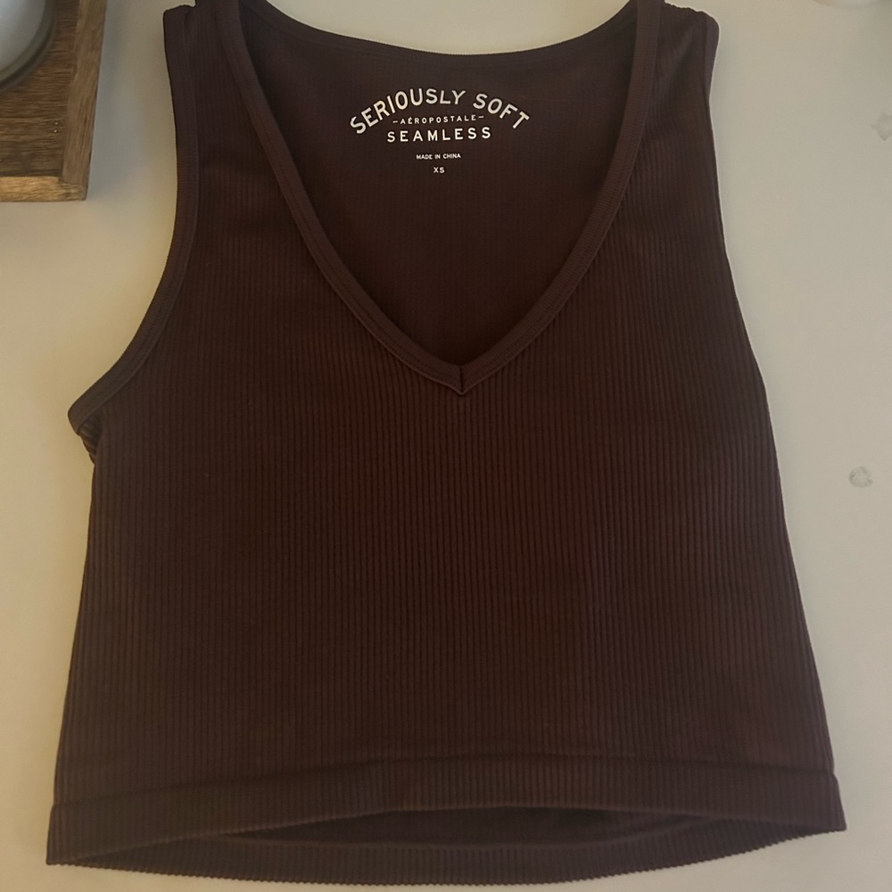 burgundy aeropostale plunge seamless top